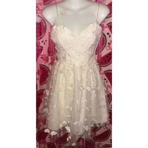 🤍 Anthropologie Butterfly Embellished Mini Dress